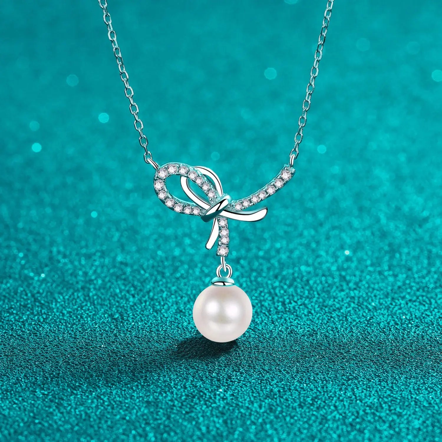 Natural Pearl Pendant Moissanite 925 Sterling Silver Necklace Trendsi