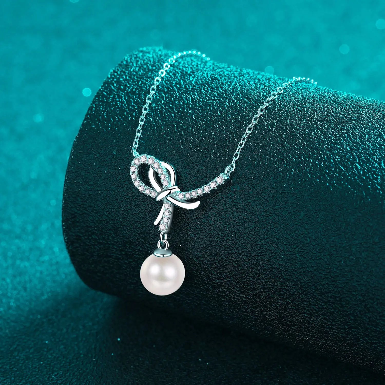 Natural Pearl Pendant Moissanite 925 Sterling Silver Necklace Trendsi