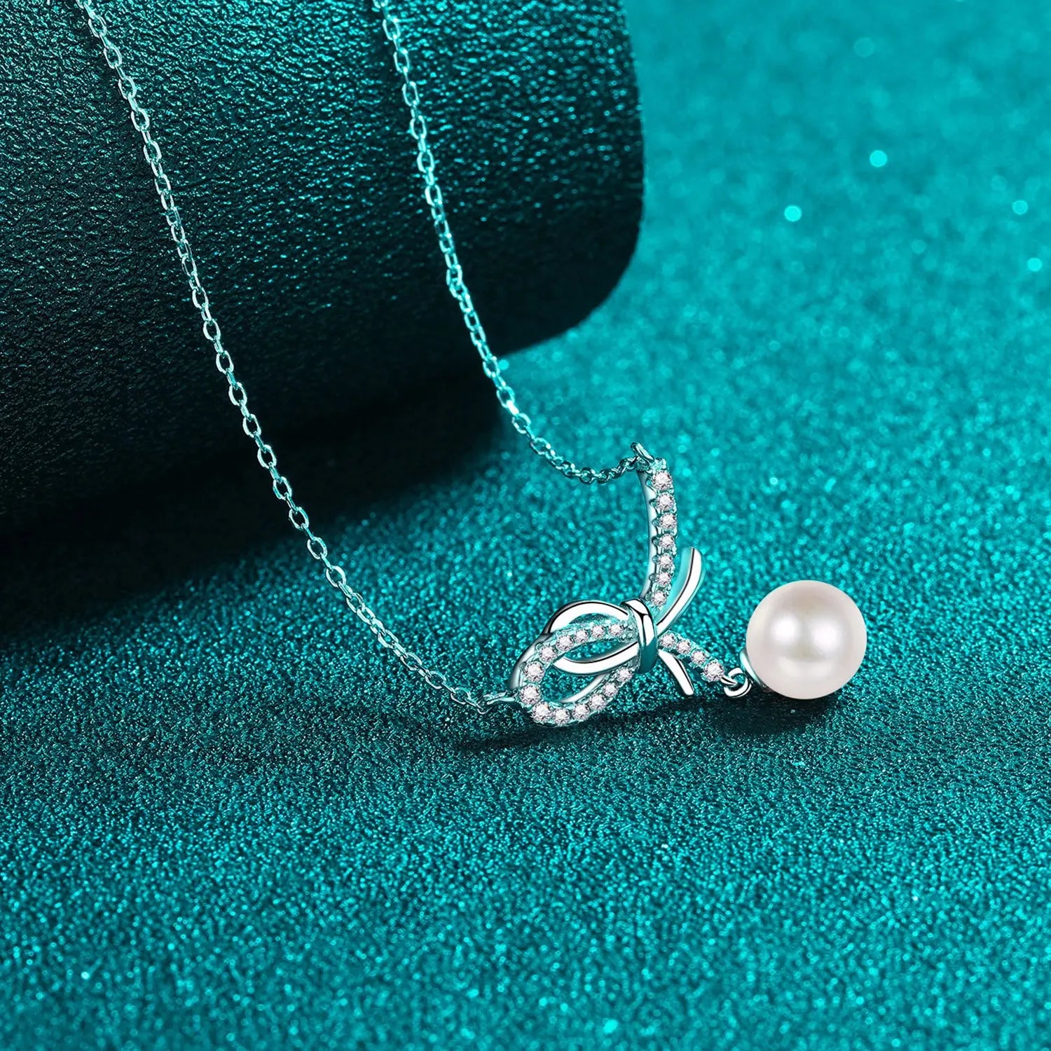 Natural Pearl Pendant Moissanite 925 Sterling Silver Necklace Trendsi