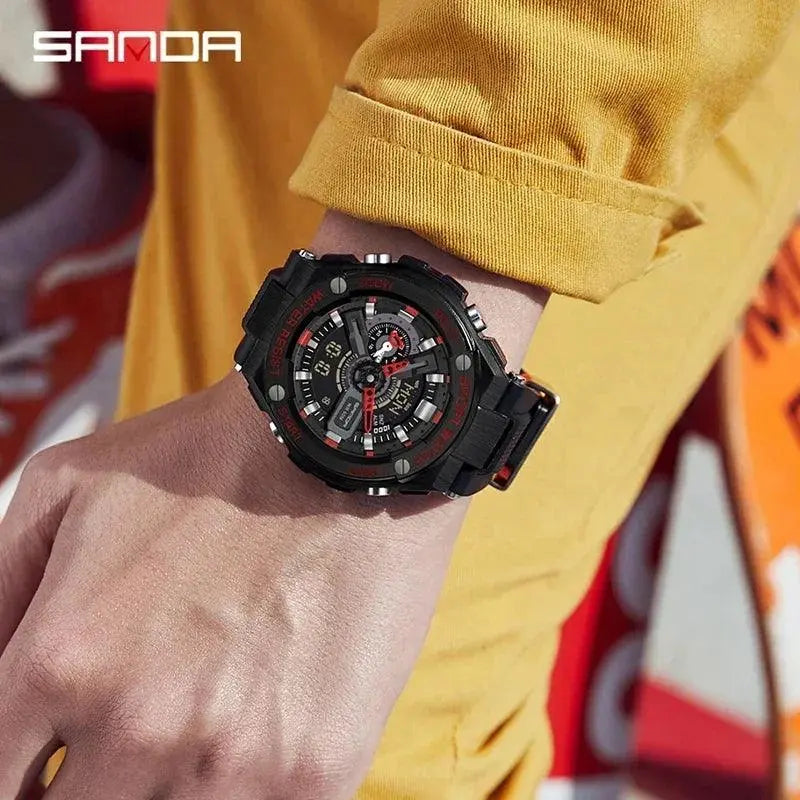 New Korean Version Men's Sports Alarm Watch Waterproof Shockproof Multifunction Watch TETAEA