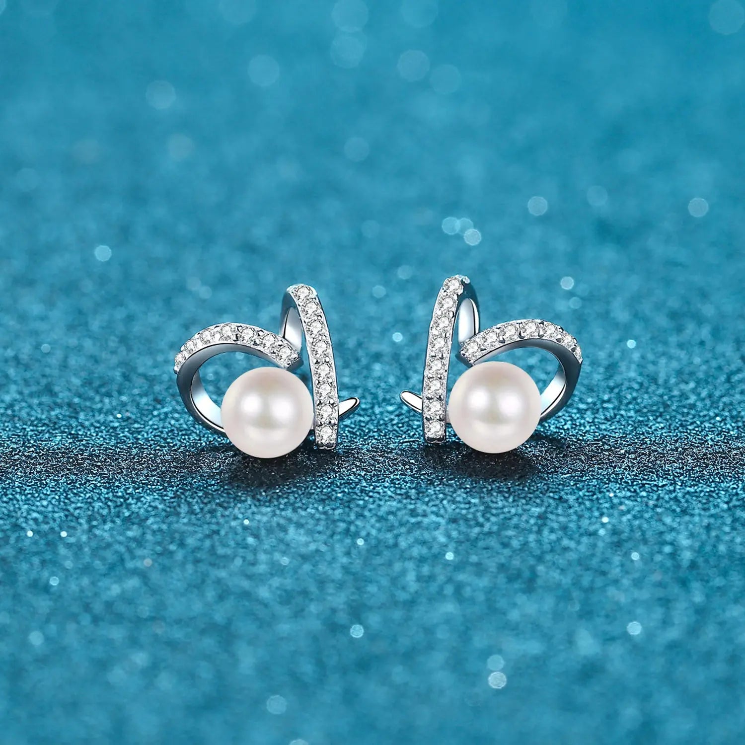 Pearl Moissanite 925 Sterling Silver Earrings Trendsi