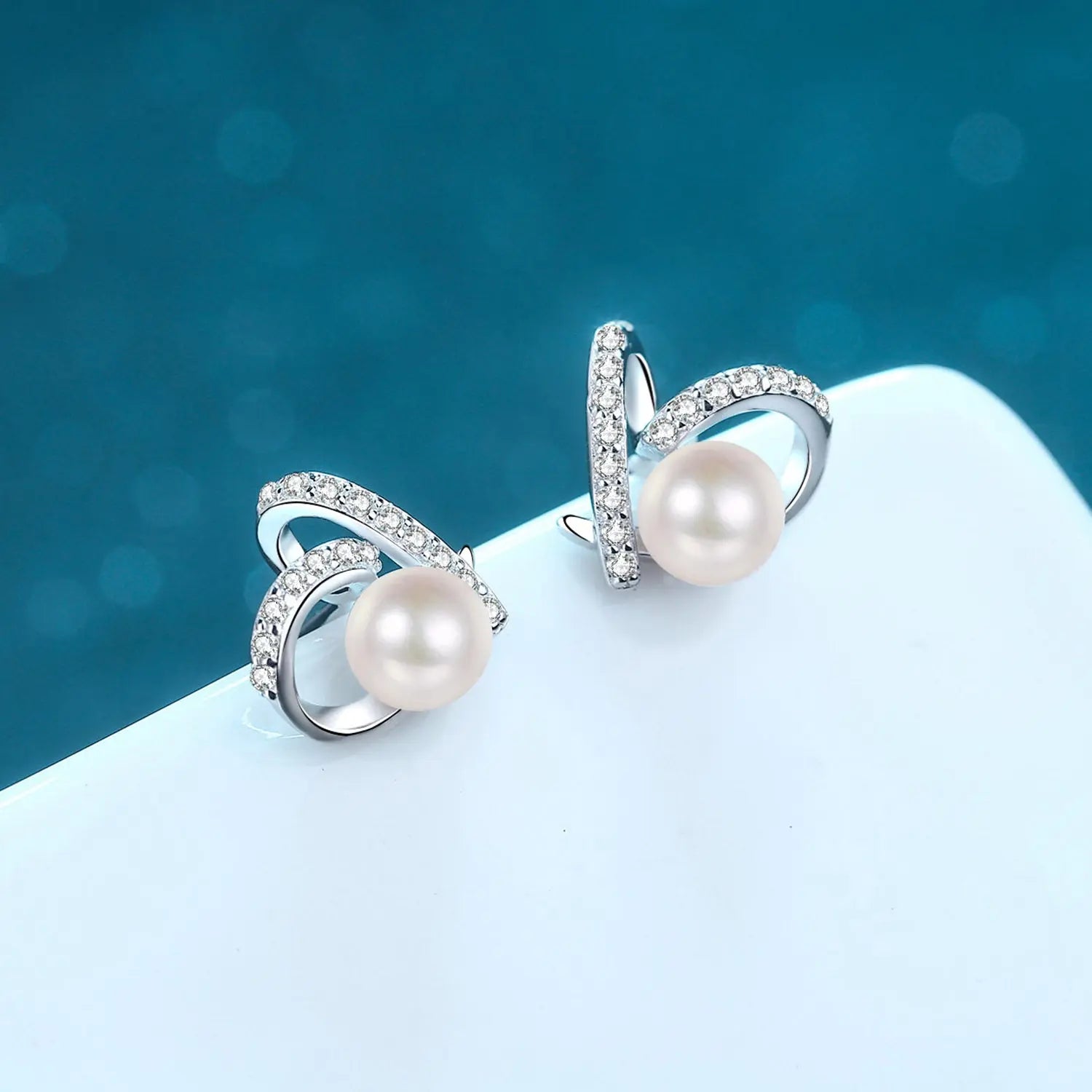 Pearl Moissanite 925 Sterling Silver Earrings Trendsi
