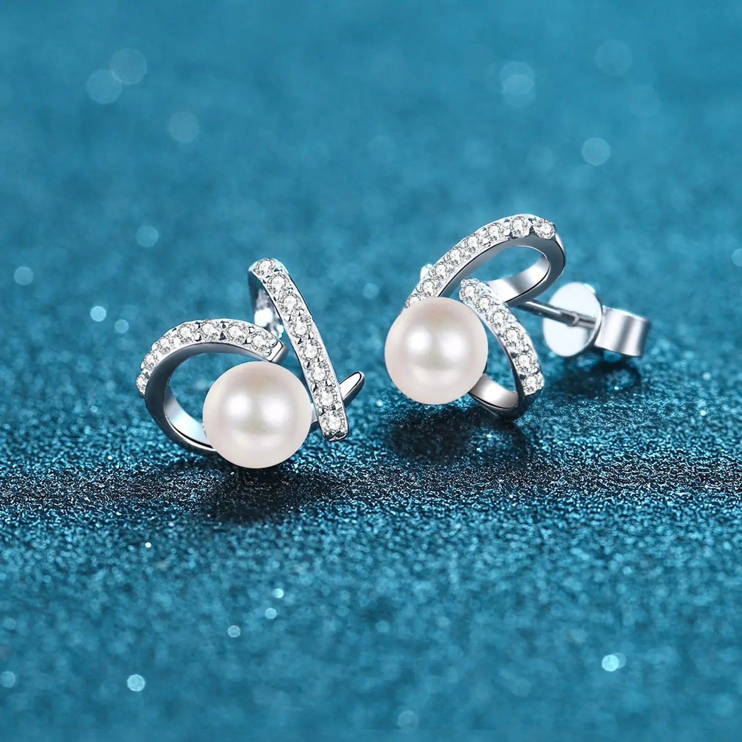Pearl Moissanite 925 Sterling Silver Earrings Trendsi