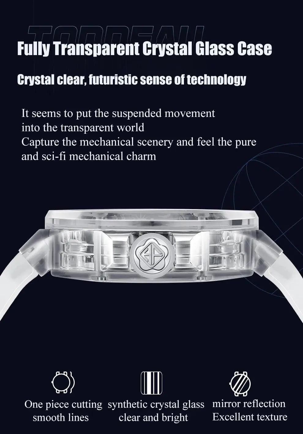 Rare Luxury Crystal Tourbillon Mechanical Watch TETAEA