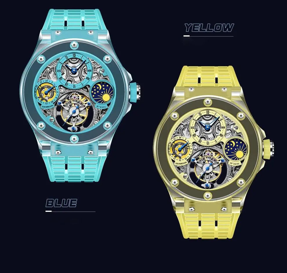 Rare Luxury Crystal Tourbillon Mechanical Watch TETAEA