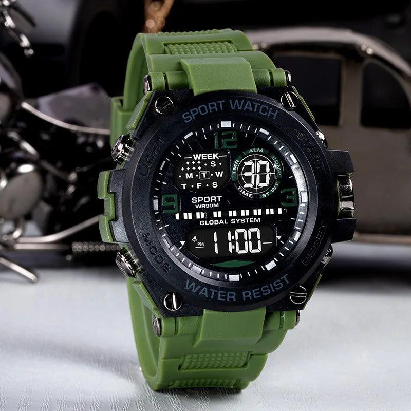 Top Luxury Electronic Watch for Man Outdoor Sport Watch Stopwatch Waterproof Calendar Digital Clock with Box 24355