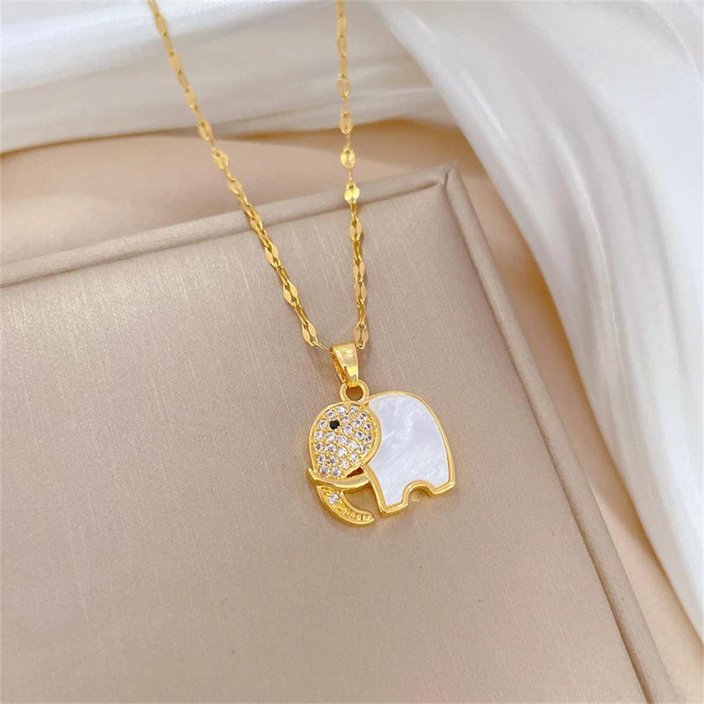 High Quality Luxury Elephant Zircon Necklace