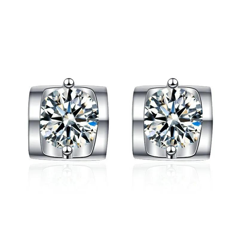 New Earrings S925 Silver 0.5 Carat Moissanite Diamond