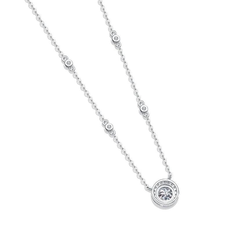 Skinny Moissanita Necklace Women 925 Sterling Silver