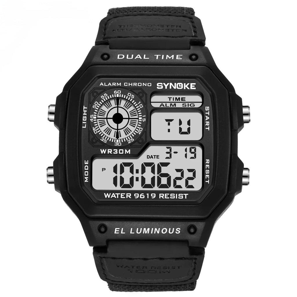 Heavy Men's Fashion Sports Waterproof Multifunctional Luminous Digital Military Watch