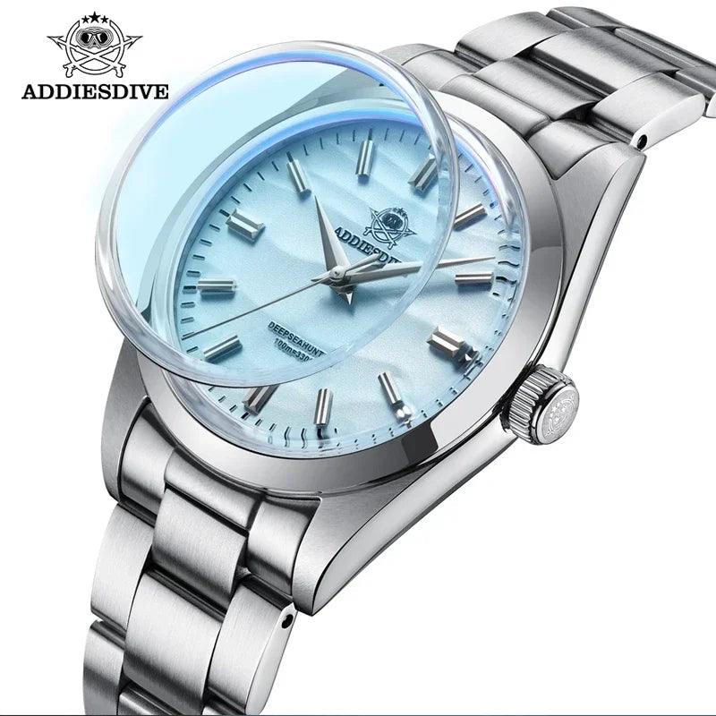 Elegant Stainless Steel Quartz Watch With Glass Jar Cover