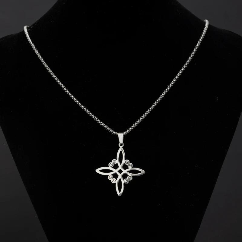 Stainless Steel Simple Witch's Knot Necklace