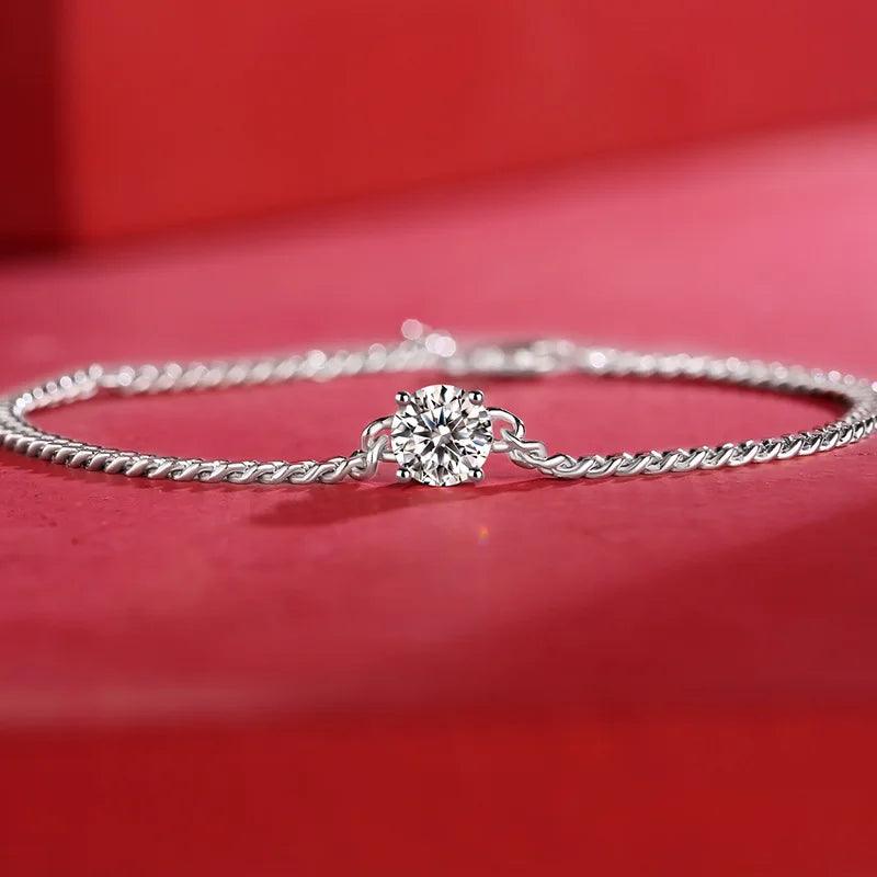 Heavy and elegant diamond bracelet made of S925 sterling silver