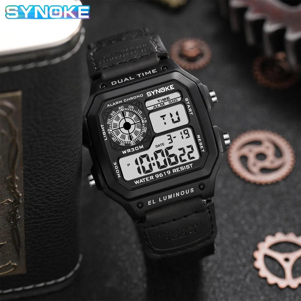 Heavy Men's Fashion Sports Waterproof Multifunctional Luminous Digital Military Watch