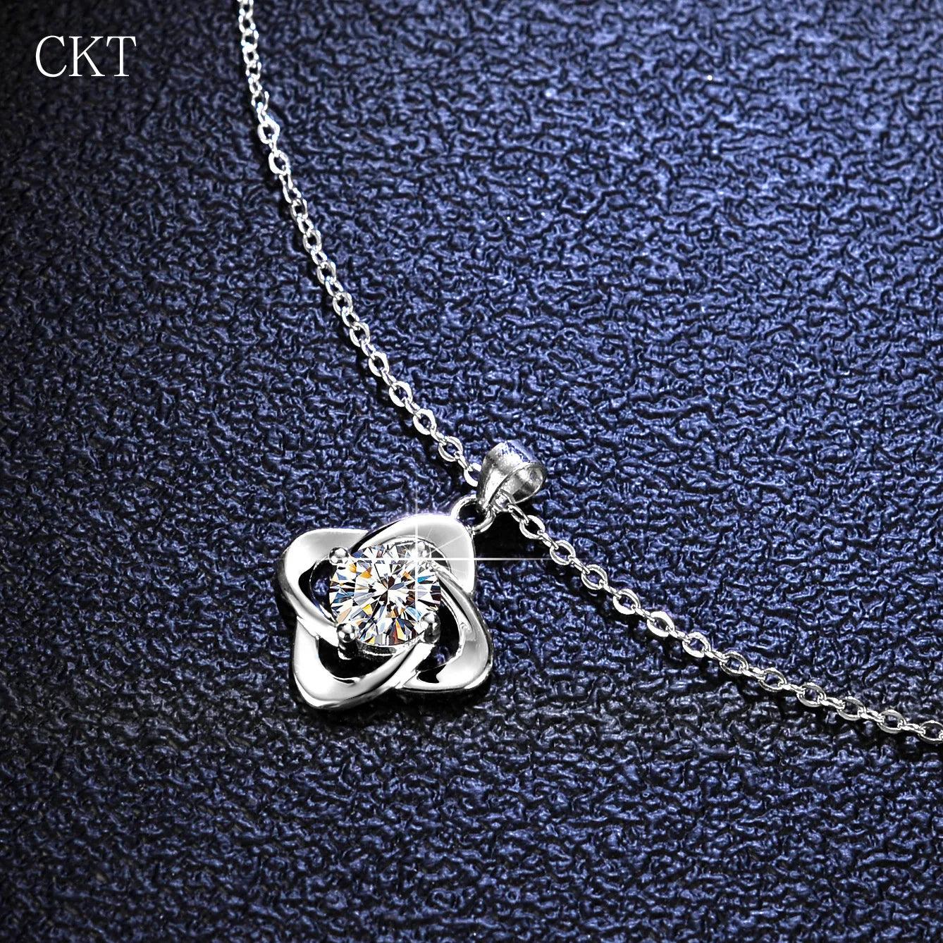 Luxury 1 Carat Moissanite Diamond Pendant Necklace for Women Classic Elegant Design