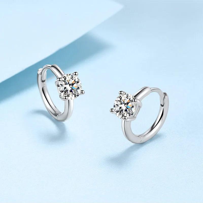 0.5ct Moissanite White Gold Stud Earrings for Women in Solid 925 Sterling Silver