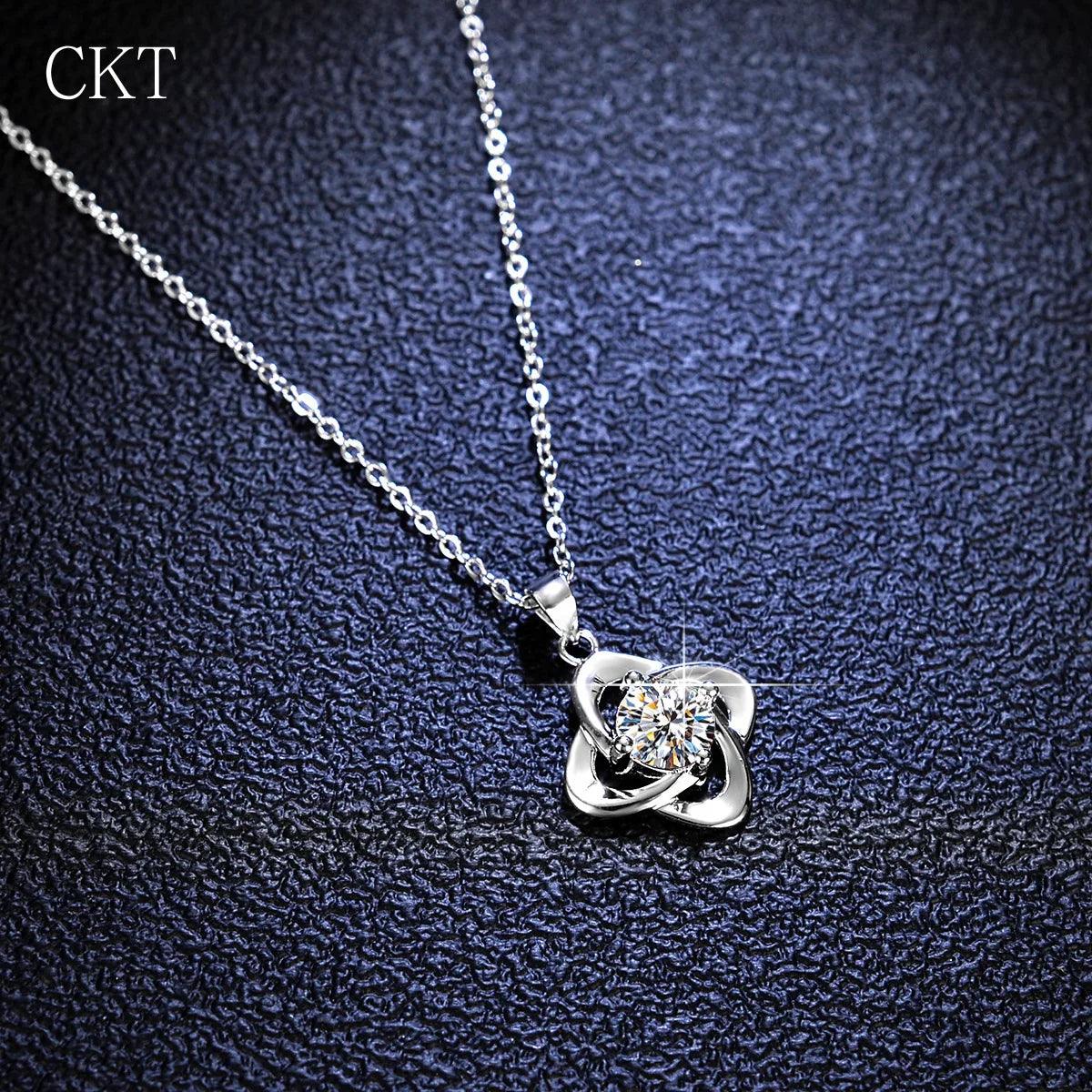 Luxury 1 Carat Moissanite Diamond Pendant Necklace for Women Classic Elegant Design