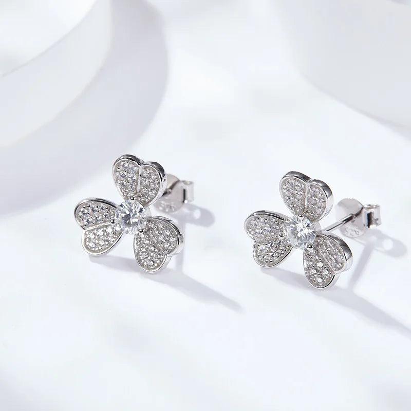 Simple 925 Silver 0.3 Carat Moissanite Earrings Studs Pure