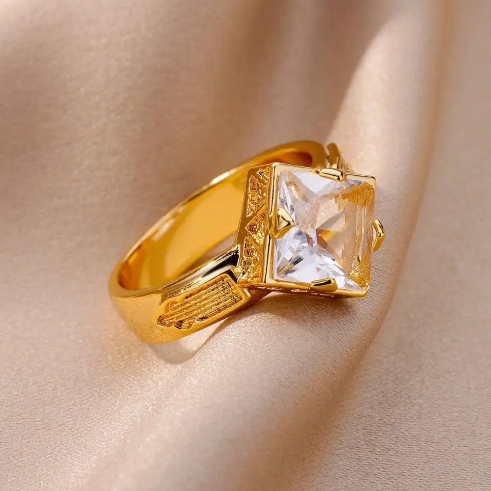 Square Zircon Stone Ring