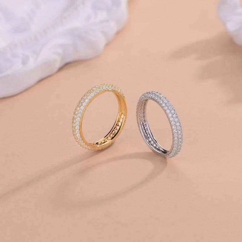 2pcs Luxury Modern Wedding Engagement Ring Moissanite Silver S925 Round Cut