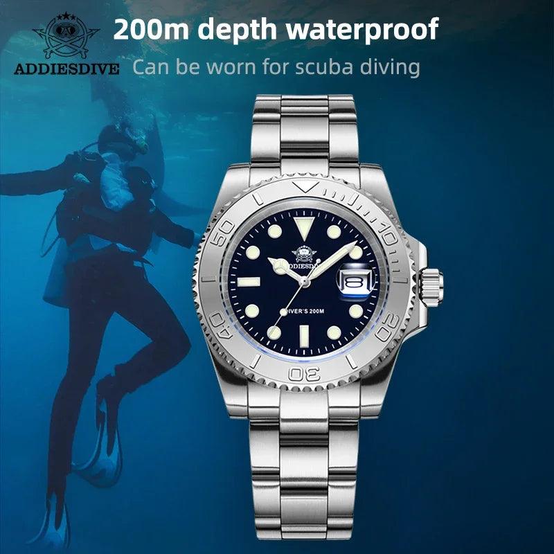 Fashion Men's Quartz Watch Stainless Steel Luminous 200M Water Resistant