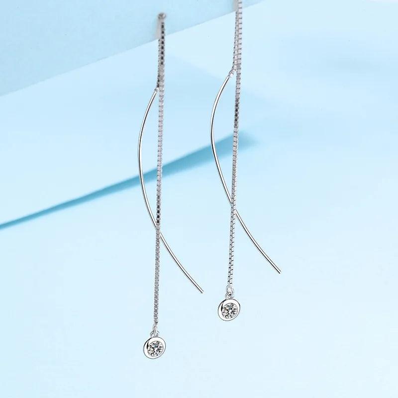 Simple 925 Silver Earrings 0.2 Carat Moissanite Earrings