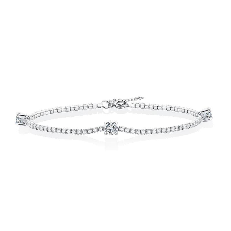 0.9 Ct Moissanite 925 Sterling Silver Bracelet Engagement