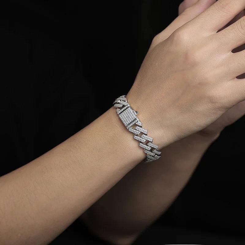 Luxury, thick and heavy men's bracelet made of 925 sterling silver