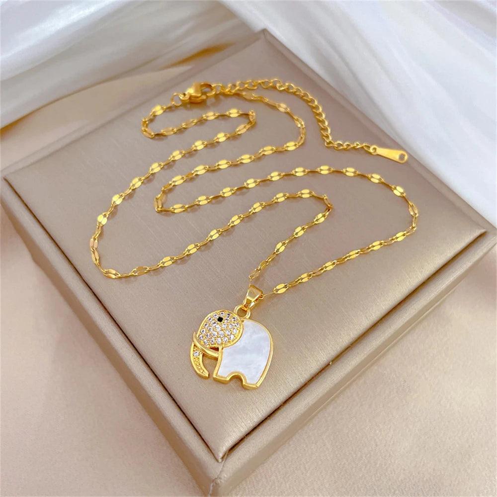 High Quality Luxury Elephant Zircon Necklace