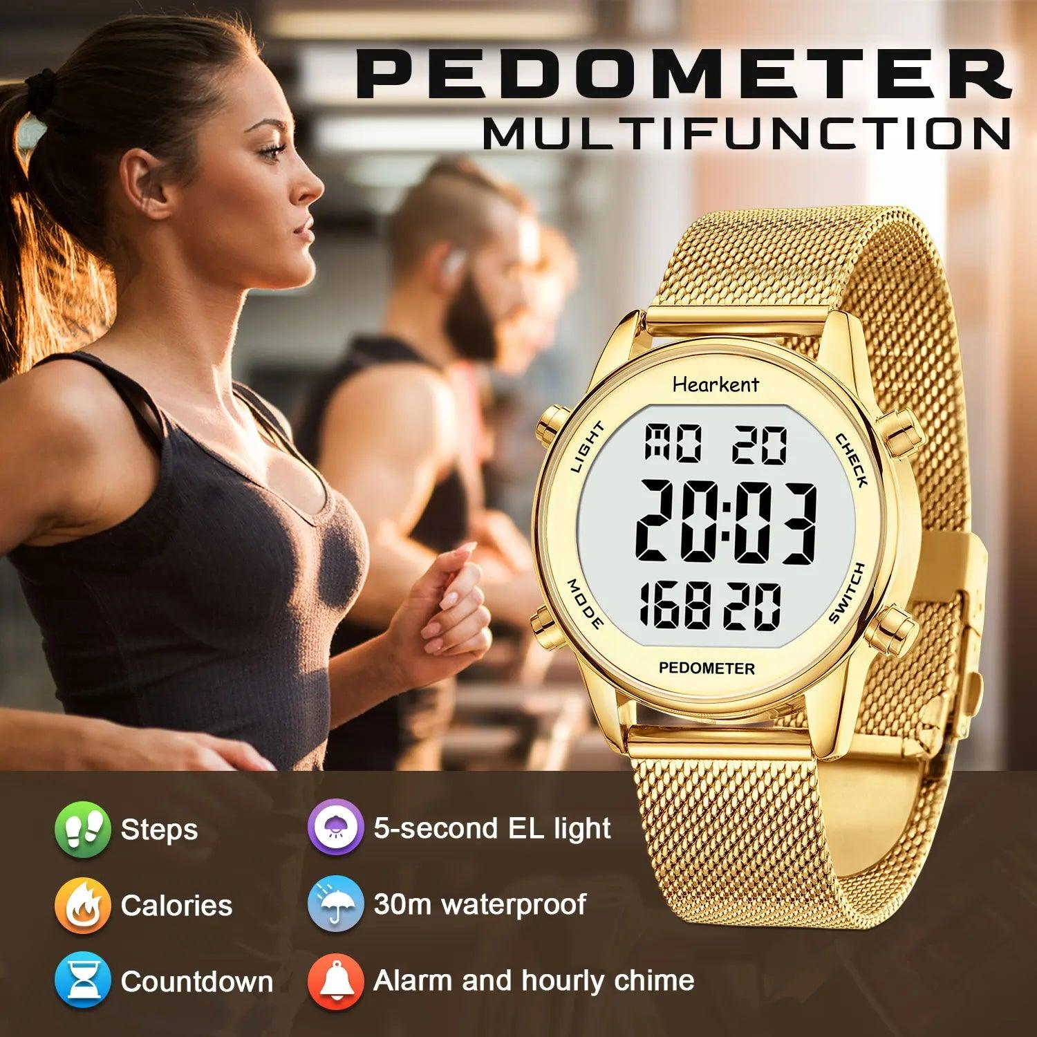 Women's Digital Sports Watch Pedometer Calorie Mileage Tracker Walking Watch No App No Bluetooth