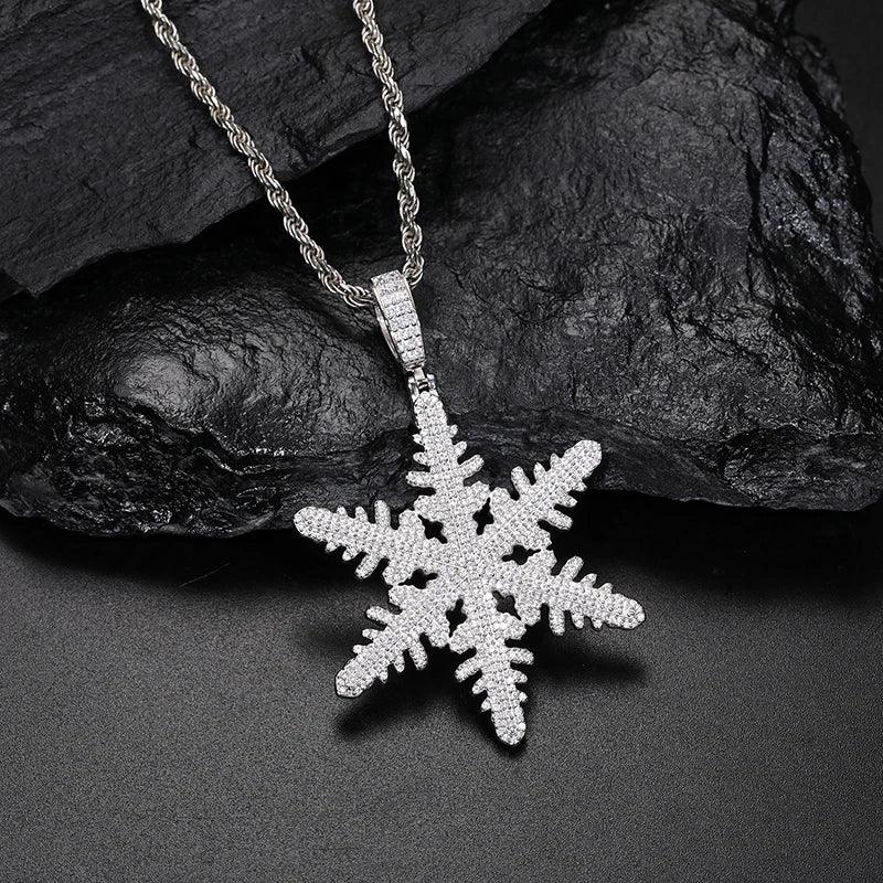 Certified Genuine 925 Sterling Silver D Color Moissanite Snowflake Pendant