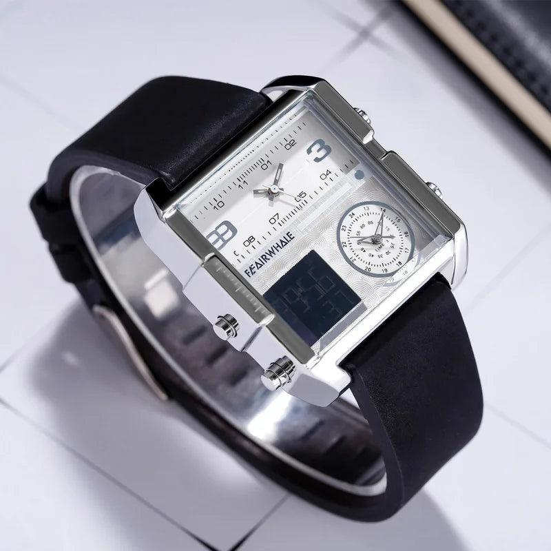 Eye-catching square digital Chinese electronic watch with many buttons