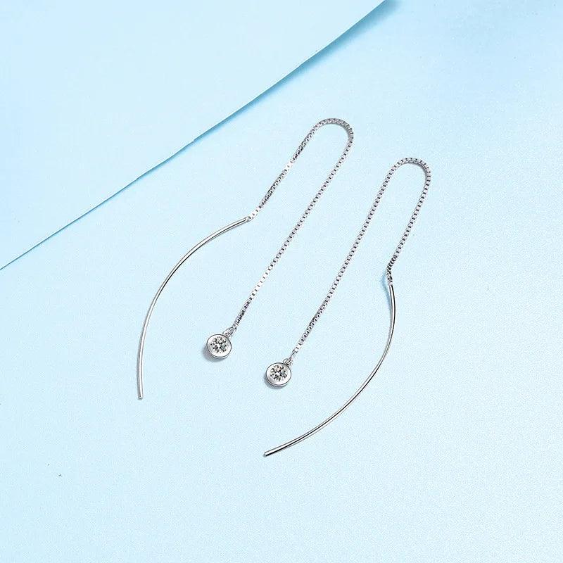 Simple 925 Silver Earrings 0.2 Carat Moissanite Earrings