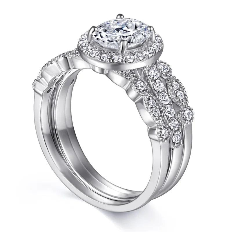 1.5ct Moissanite Oval Engagement Ring in S925 Sterling Silver