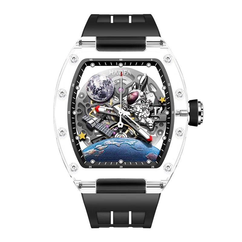 3D Men's Mechanical Watch Transparent Hollow Moon Luminous