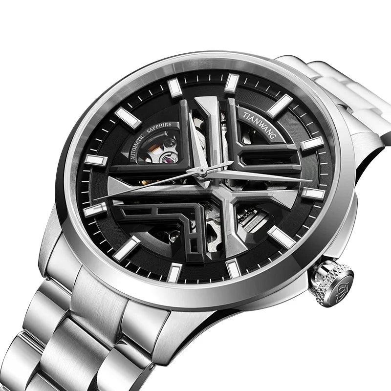 Luxury Men's Skeleton Mechanical Luminous Sapphire Crystal Automatic Movement Wrist Watch