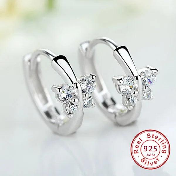 Cute Earrings Butterfly 925 Silver