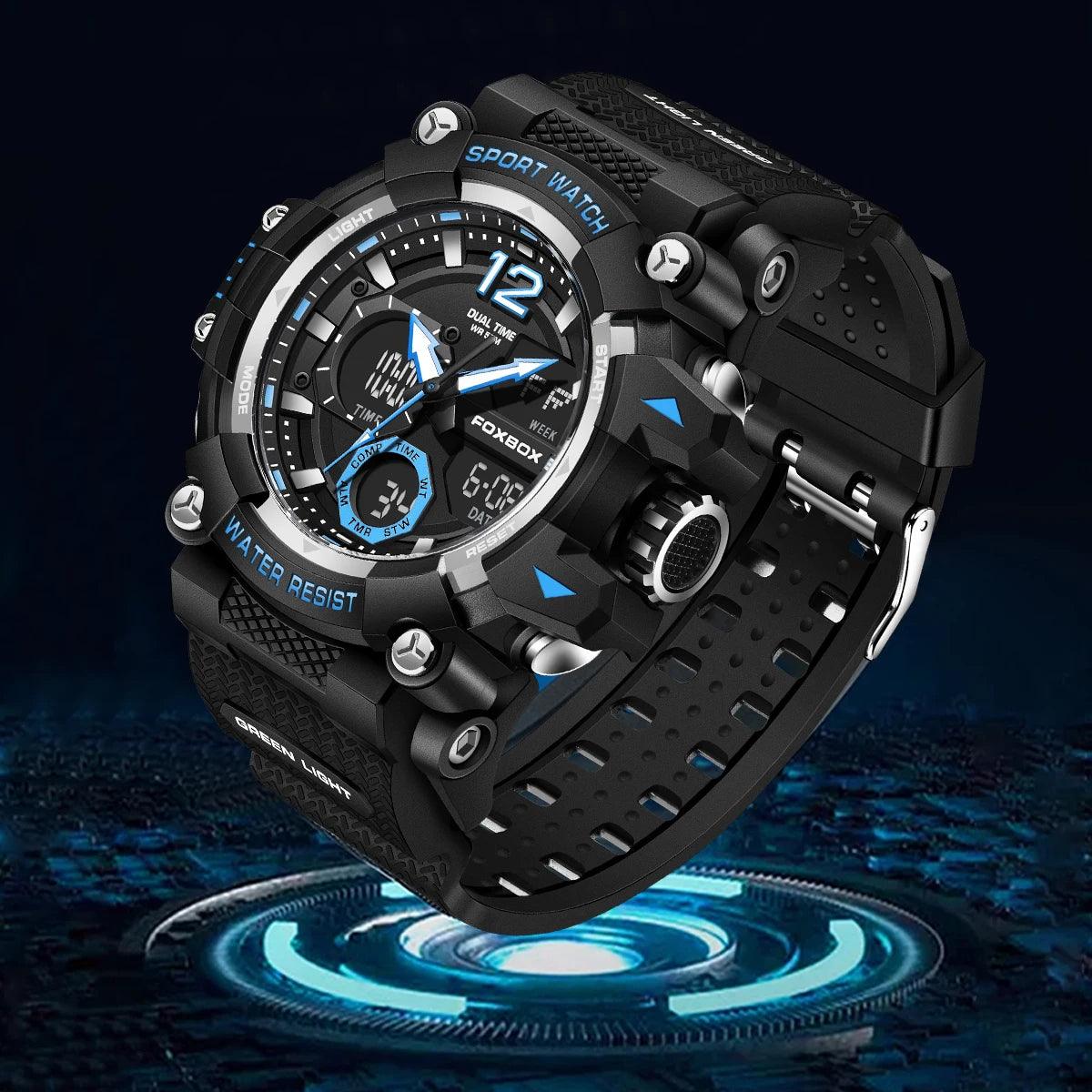 Fashion Casual Sports Dual Display Digital Electronic Watch with Timing Waterproof Weekly Alarm Date Quartz Watch