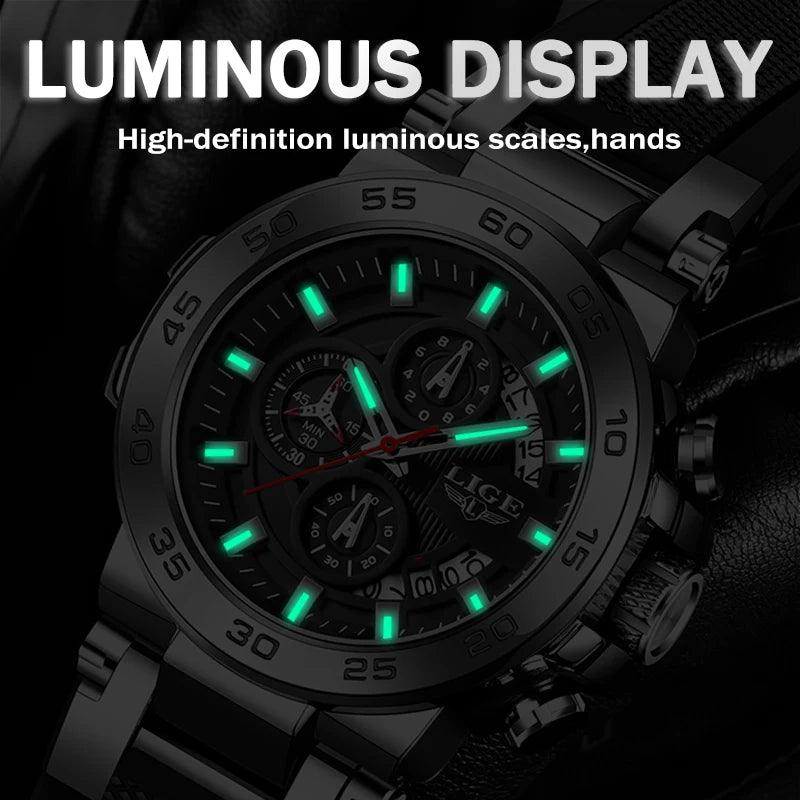 Men's Military Style Luminous Waterproof Silicone Quartz Watch Oversized