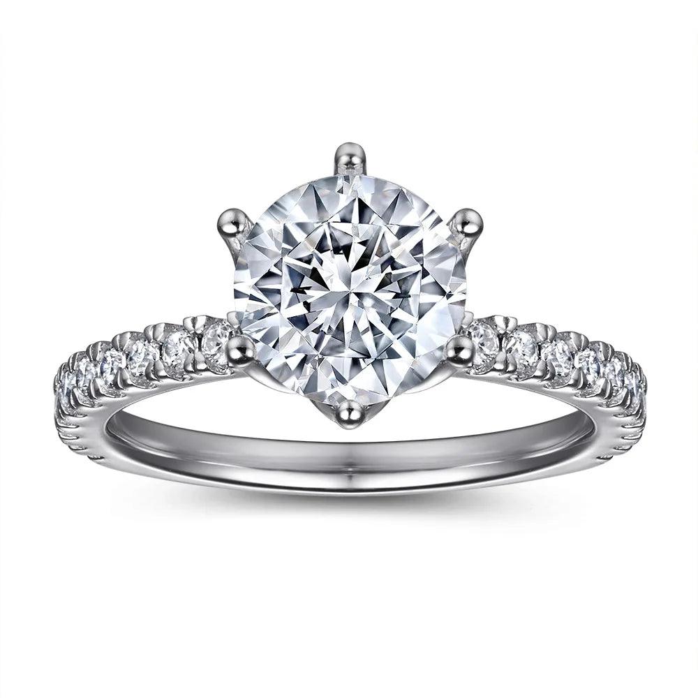 Luxury 925 Silver 2 Carat Moissanite Ring Bands