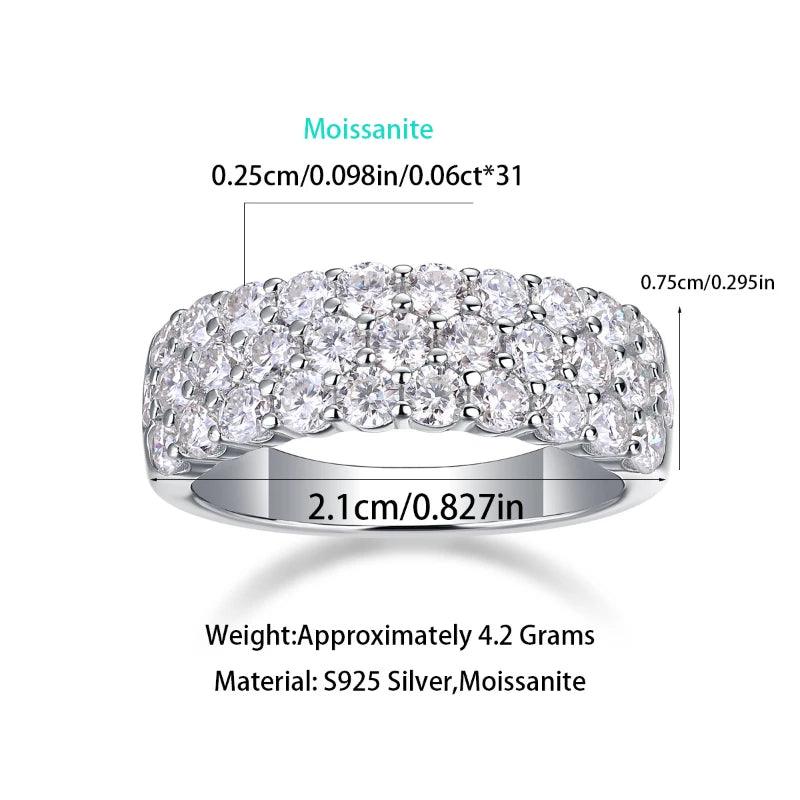 Luxury S925 Sterling Silver Ring Moissanite