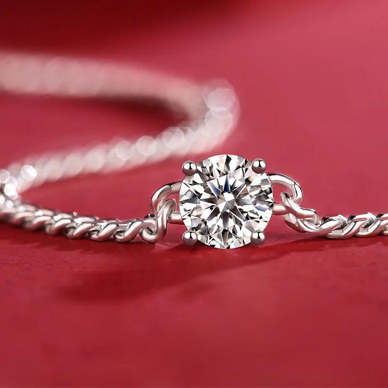 Heavy and elegant diamond bracelet made of S925 sterling silver