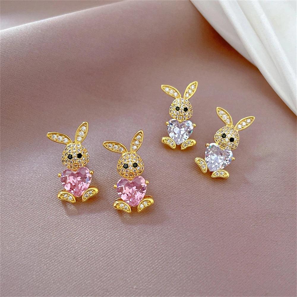 Exclusive Luxury Cute Rabbit Earrings & Necklace For Rich People Made Of Stainless Steel