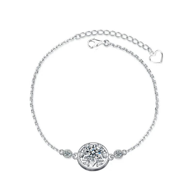 Fine Jewelry 925 Sterling Silver Bracelet Fashion Round 0.5 Carat