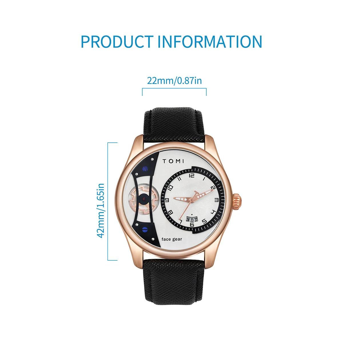 Men's Minimalist Business Quartz Watch Luxury Versatile Double Strap Detachable Watch Festival