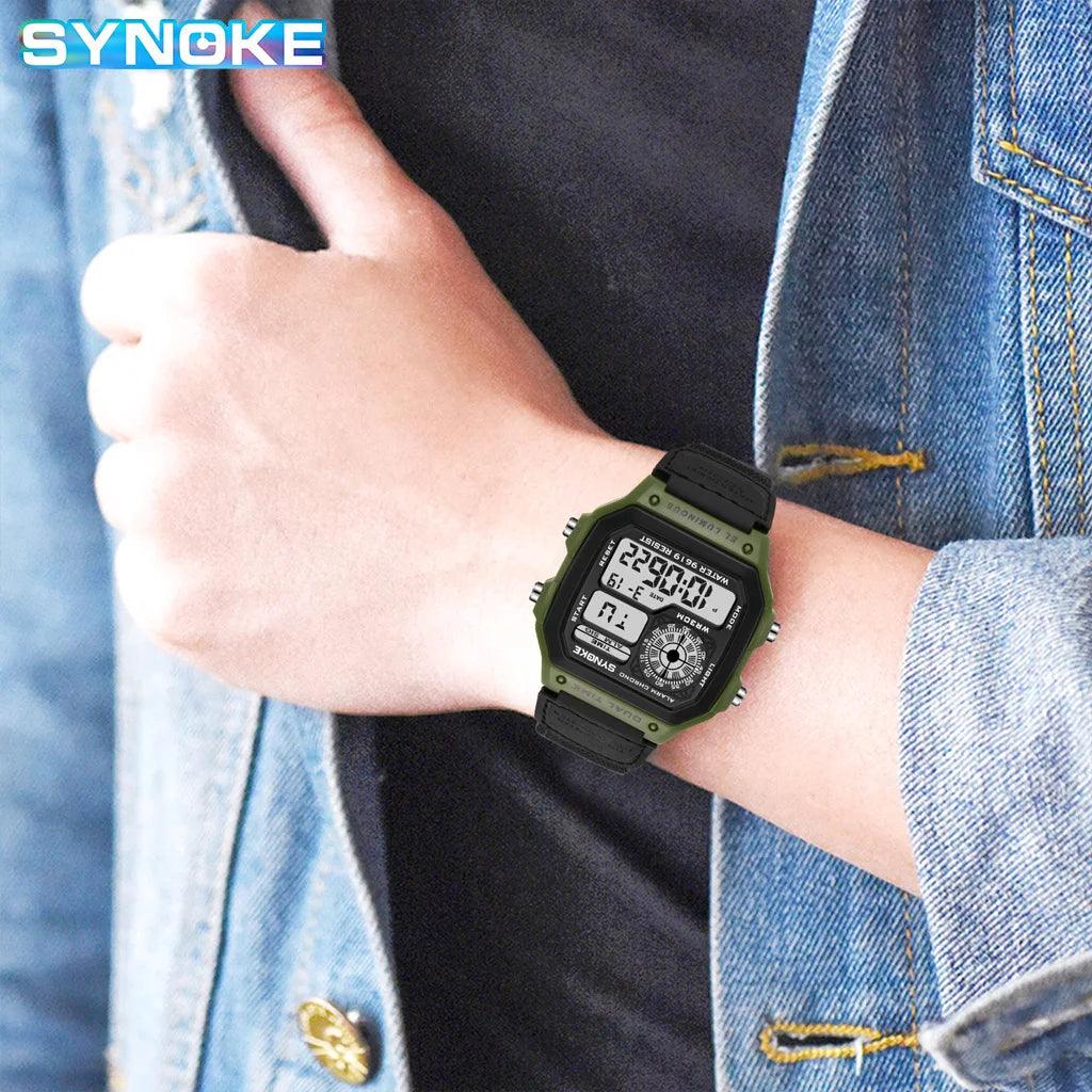 Heavy Men's Fashion Sports Waterproof Multifunctional Luminous Digital Military Watch