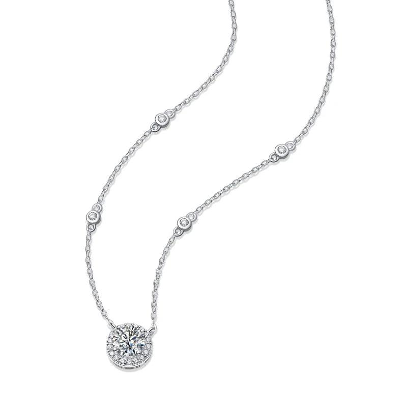 Skinny Moissanita Necklace Women 925 Sterling Silver