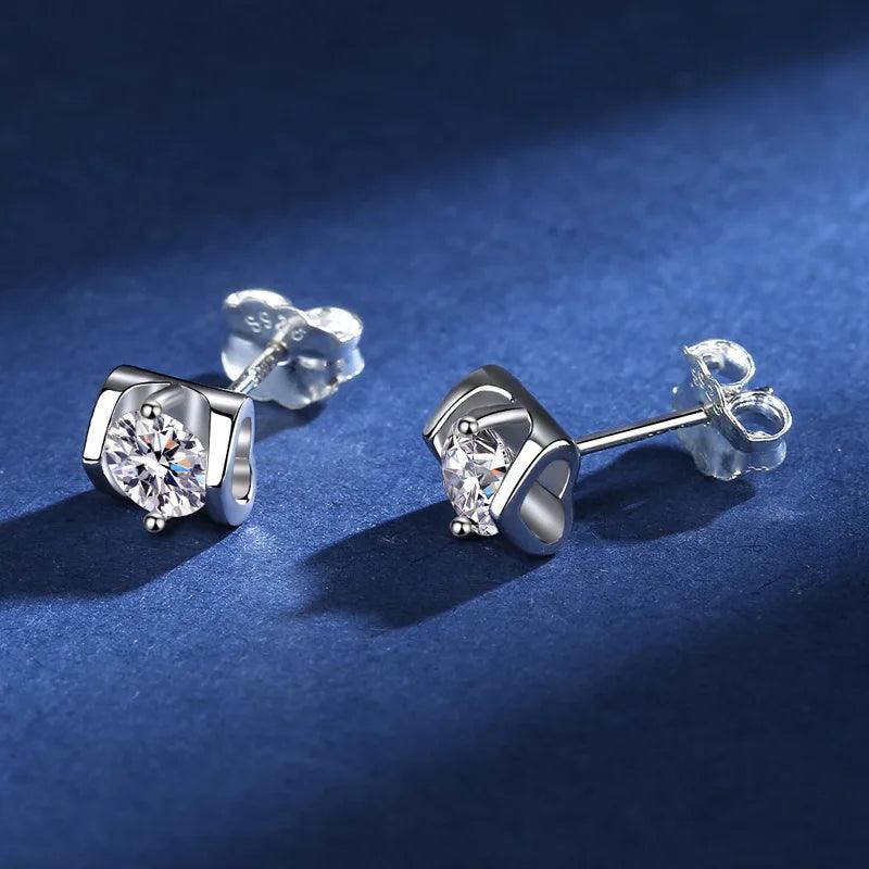 New Earrings S925 Silver 0.5 Carat Moissanite Diamond