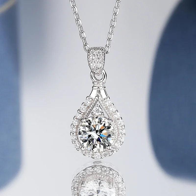 S925 Sterling Silver Round Cut Diamond Pendant