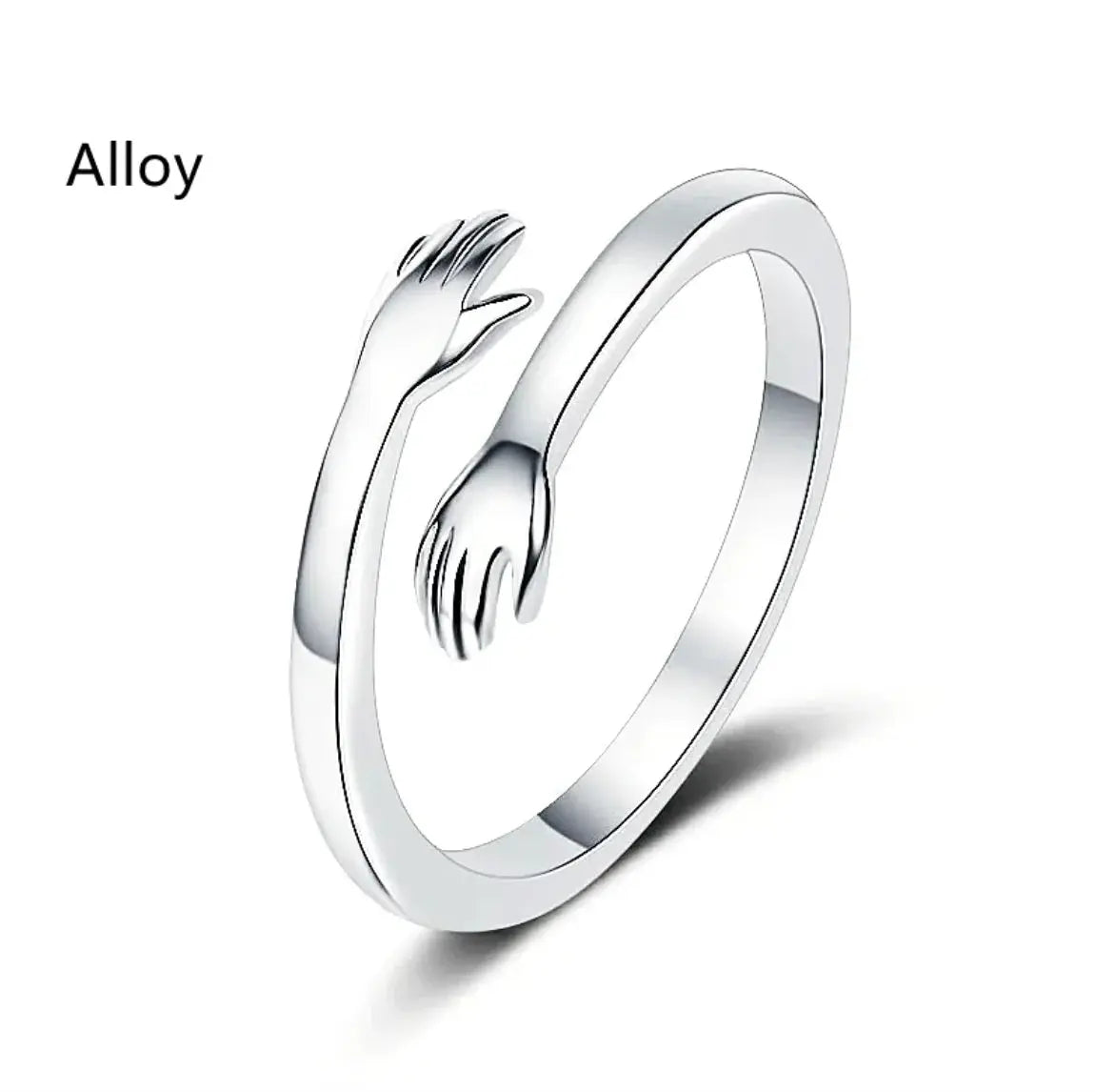 S925 Silver Couple Hug Ring TETAEA